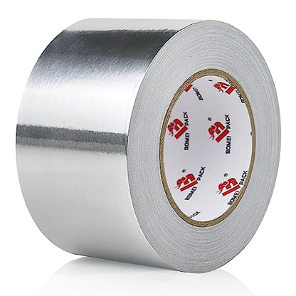 BOMEI PACK Aluminum Foil Tape,Heavy Duty Metal Duct Tape,High Temperature Silver Tape,Perfect for Sealing & Patching,HVAC,Air Ducts,Insulation and Metal Repair (3 Inch) - size: 3 Inch x 55 yards