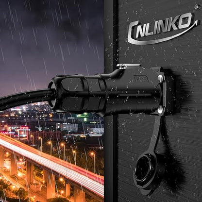 CNLINKO M12 4Pin Waterproof Connector, PBT Plastic DC 12V Cable Panel Mount, Male Female Plug Mount for Medical (4 Pin) - size: 4-Pin, style: Plug without Cable