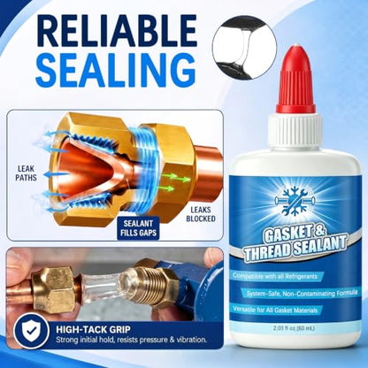60 ml HVAC Gasket and Thread Sealant, Non-Hardening AC Gasket Sealer,1 Pack