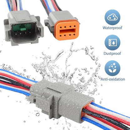 6 Kit Deutsch DT 8 pin Grey Male Female Wiring Harness - color: Grey 8Pin, size: 6Set
