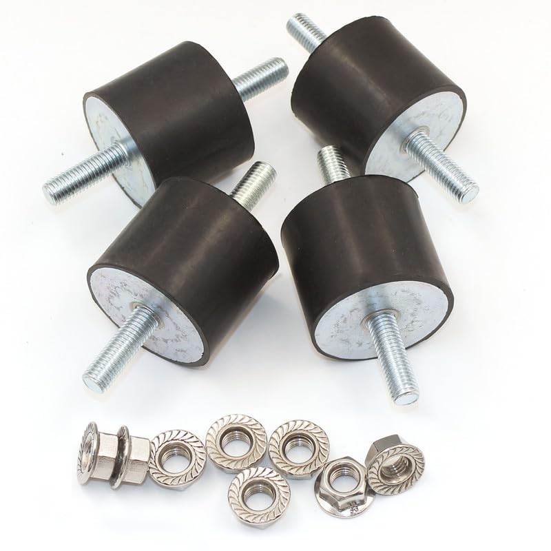 EASYEAH M12 Rubber Vibration Isolator Mounts Double Stud Shock Absorber - size: VV-M12x37-60x50