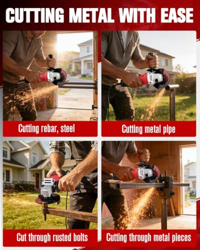 AVID POWER Angle Grinder 7.5-Amp 4-1/2 inch Electric Grinder Power Tools with Grinding Wheels, Cutting Wheels, Flap Disc and Auxiliary Handle for Cutting, Grinding, Polishing & Rust Removal - Dark Red - color: Dark Red