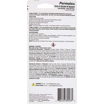 Permatex 80008 Form-A-Gasket #1 Sealant, 3 oz. - size: 3 Fl Oz. (Pack of 1), style: Form-A-Gasket #1