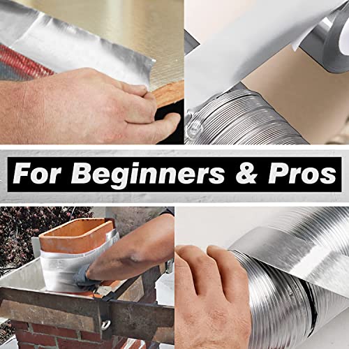 Impresa High Temperature Aluminum Foil Tape - 30 ft x 1.5 in, 0.15 mm Thick, Silver - Heat Resistant Sealing & High Heat Tape - Waterproof & Extra Thick Ductwork Sealer