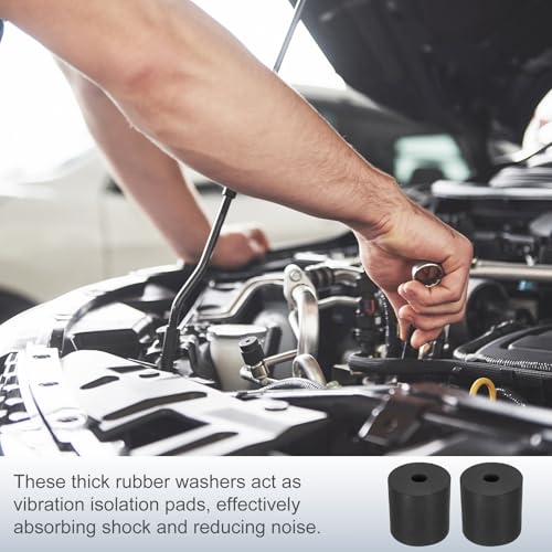 uxcell 5Pcs Rubber Spacers, 80mm OD, 12mm ID, 10mm Thick Black Round Anti Vibration Rubber Pads Isolation Bushings Washer for Home Cars Boat(3.15" OD x 0.47" ID x 0.39" Thick) - size: 40mm OD x 10mm ID x 40mm Thick