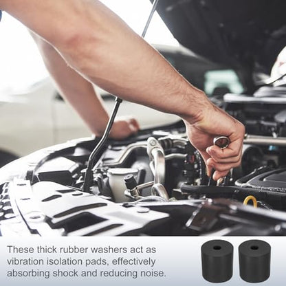 uxcell 5Pcs Rubber Spacers, 80mm OD, 12mm ID, 10mm Thick Black Round Anti Vibration Rubber Pads Isolation Bushings Washer for Home Cars Boat(3.15" OD x 0.47" ID x 0.39" Thick) - size: 40mm OD x 10mm ID x 40mm Thick
