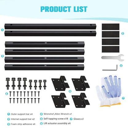 71-100cm Undermount Sink Brackets Kit, Adjustable Carbon Steel Supports - color: Black