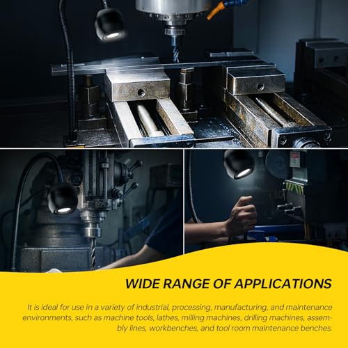 Magnetic Light, 18W Wood Lathe Machine Light, 2160 Lumens Flexible Work Lamp for Lathe Milling Machine Drill Press, Aluminum Alloy Light Head (magnetic base)