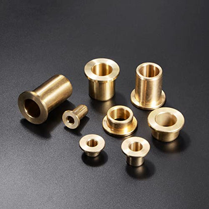 HARFINGTON 2pcs Flange Bearing Sleeve 10mmBore,14mmOD,20mm L,Bronze Bushing - size: 10mmx14mmx20mm