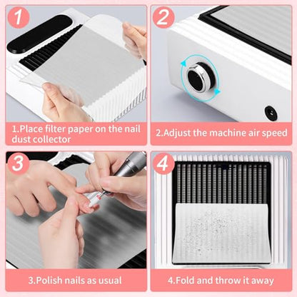 200 Nail Dust Collector Filter - Nail Fan Filter Paper Disposable