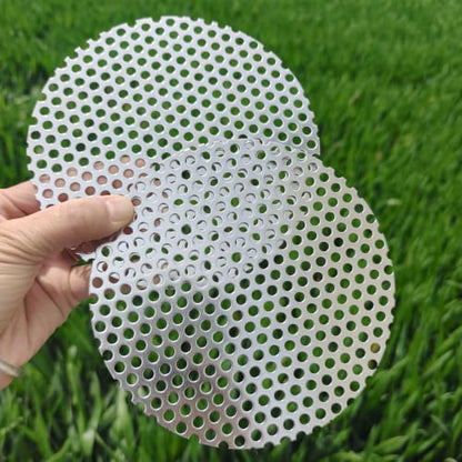 2pcs 7.9'' Round Perforated Stainless Steel Sheet, 0.2" Aperture (About 1/5",5mm), 19 Gauge 304 Stainless Steel Mesh Panel, Flue Ventilation, Filtration, Speaker Grille - color: 2pcs 7.9'' Round