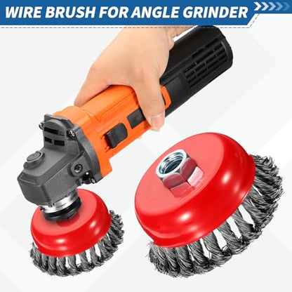 5Pack 4" Wire Brush for Angle Grinder with 5/8"-11 Arbor
