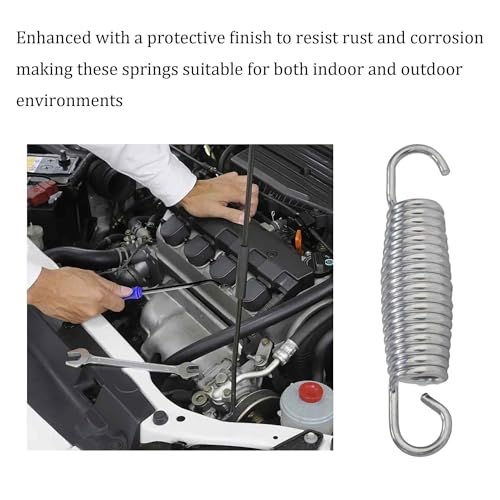 2Pcs Extended Tension Spring Wire Diameter 0.12", OD 0.87", Free Length 4" Steel Compressed Springs Heavy Duty with Dual Hook or Replacement Parts,Machinery Furniture - size: 3*22*100mm