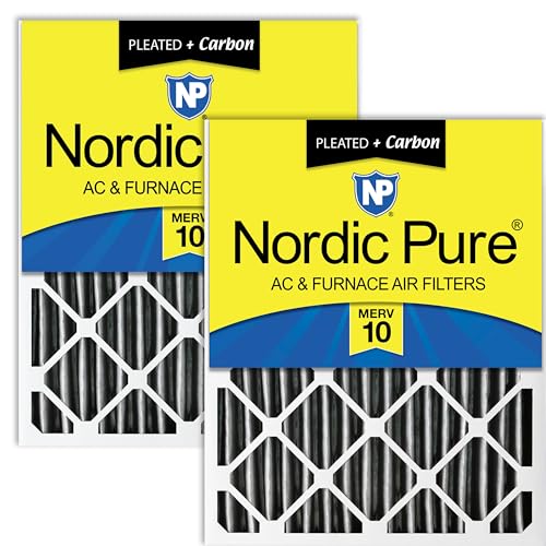 Nordic Pure 20x25x4 Pleated MERV 10 Plus Carbon Air Filters 2 Pack - style: MERV 10 + Carbon