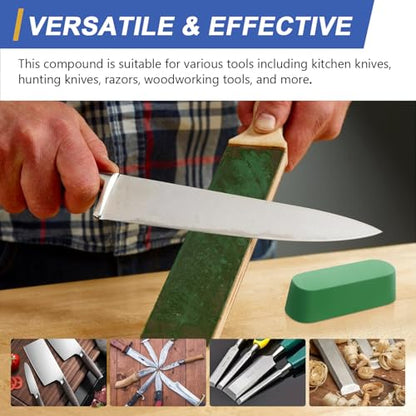 SCOTTCHEN Stropping Compound, 7.4 Oz. Fine Green Buffing Polishing Compound, Leather Strop Compound, Honing Compound for Knife Polishing-3Pack - size: 7.4 Oz. - Fine Green