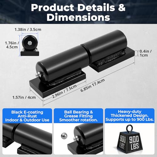 7" Weld on Barrel Hinges, Heavy Duty Barrel Hinges with Grease Zerk,900 Lbs - color: 7 inch-2 Pack
