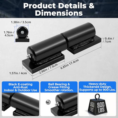 7" Weld on Barrel Hinges, Heavy Duty Barrel Hinges with Grease Zerk,900 Lbs - color: 7 inch-2 Pack