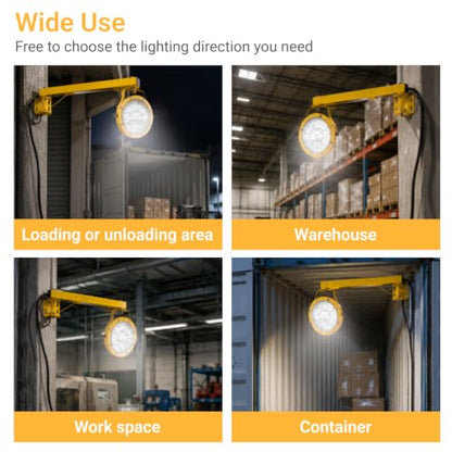 60W 6600LM LED Loading Dock Light-45 Foldable Arm ETL Listed