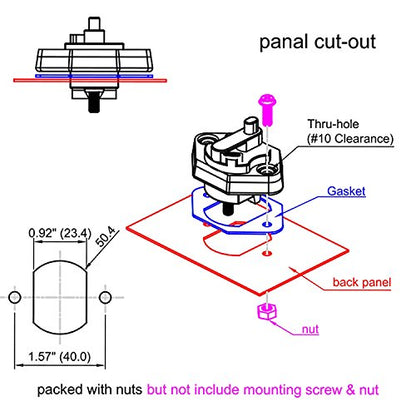40A Circuit Breaker Manual Reset, Mid Range Mini Fuse DC 12-32V - size: Panel Mount-40A