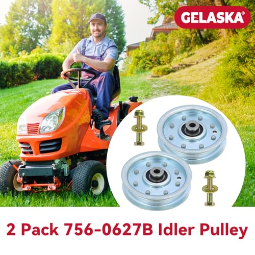GELASKA 2 Pack 756-0627D 756-0627B Idler Pulley for Cub Cadet LT1045 LT1046 - color: A11 2x756-0627
