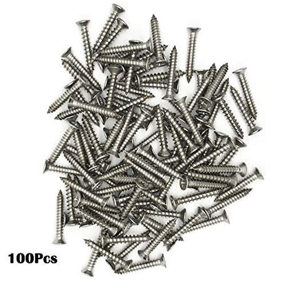 5 x 30mm Screw, Flat Head, Phillips Drive, Self Drilling, 304 Stainless Steel Drywall Wood Screws 100Pcs - size: 5 x 30mm