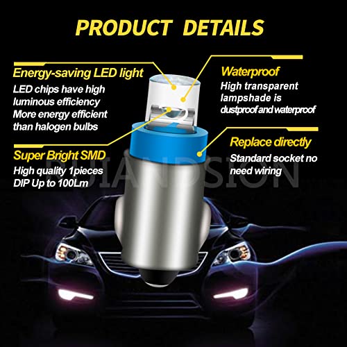 Ruiandsion BA7S 12V Mini LED Bulb for Car Dash Light – Blue - color: Blue