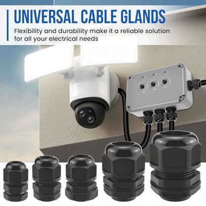22 Pcs NPT Cable Gland Kit,1/4”, 3/8”, 1/2”, 3/4”, 1”