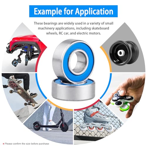 10pcs MR115-2RS Ball Bearings - Miniature Deep Groove Ball Bearing Double Blue Rubber Sealed Chrome Steel for RC Cars/Planes/Drone/Robotics and Small Electric Motors(5x11x4mm) - size: 5x11x4mm MR115-2RS