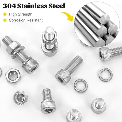 1220PCS M3 M4 M5 M6 Metric Hex Socket Head Screws Assortment Kit - size: SS M3M4M5M6 1220pcs