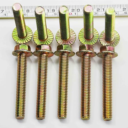 3/8" x 2-1/2" Flanged Hex Toothed Bolt by Color Zinc Plated, Alloy Steel,Grade 5.(10pcs Pack) by Metalsuberg - size: 3/8" x 2-1/2" 10pcs
