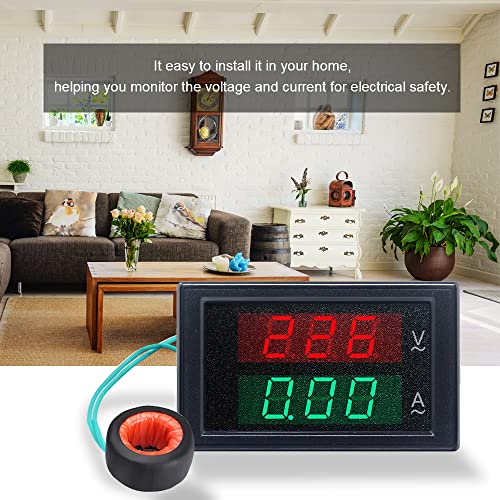 KETOTEK Digital Ammeter Voltmeter AC 80V-300V 100A, 2in1 Multimeter Panel 110V/220V, Volt Amp Meter LED Display Voltage Amperage Detector Tester Gauge with Current Transformer CT - style: V-A