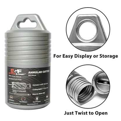 S&F STEAD & FAST Annular Cutter with Pilot Pin, 2-1/4" x 1", Mag Drill Bit - size: 2-1/4" x 1"