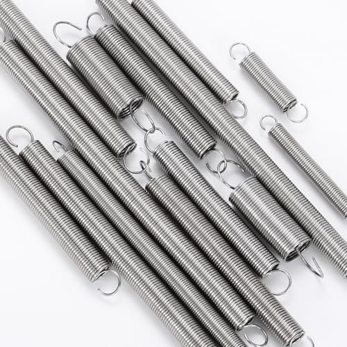 uxcell 10Pcs Stainless Steel Extension Spring Dual Hook 0.5mmWD,5x100mmODxL - size: 0.5mm Wire,5mmx100mm(ODxL)