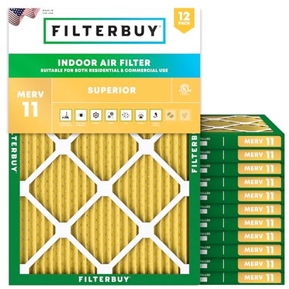 Filterbuy 8x14x1 Air Filter MERV 11 Pet & Allergy Defense (12-Pack) - size: 8x14x1