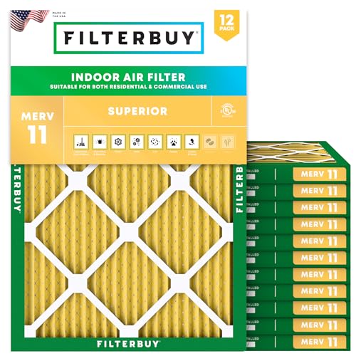 Filterbuy 12x14x1 Air Filter MERV 11 Pet & Allergy Defense (12-Pack) - size: 12x14x1
