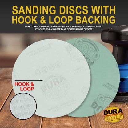 Dura-Gold 5" Green Film Sanding Discs, 3000 Grit, Box of 50, Hook & Loop - size: 3000-Grit