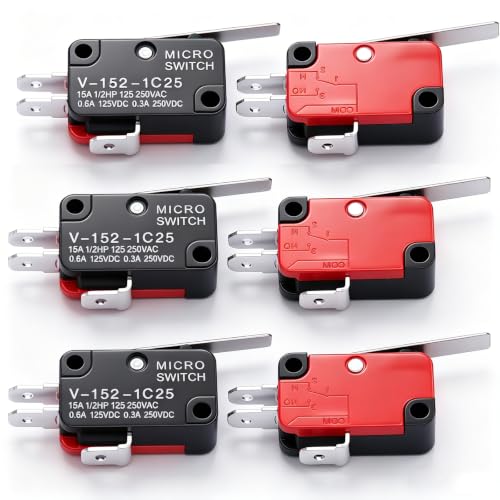 Twidec/6Pcs Micro Limit Switch Short Straight Hinge Lever Arm SPDT Snap Action Switch for Arduino V-152-1C25 - style: V-152-1C25