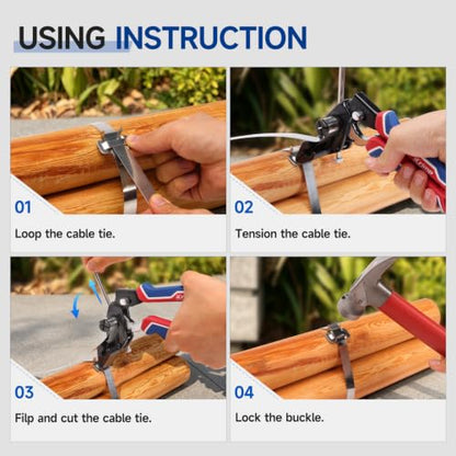iCrimp Steel Strapping Banding Tool, Metal Tensioner Built-In Cutter - color: Steel Strapping Banding Tool