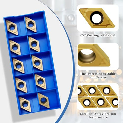 DCMT11T308 DCMT32.52 Carbide Turning Inserts, Multilayer Coated DCMT Insert - size: DCMT32.52 DCMT11T308