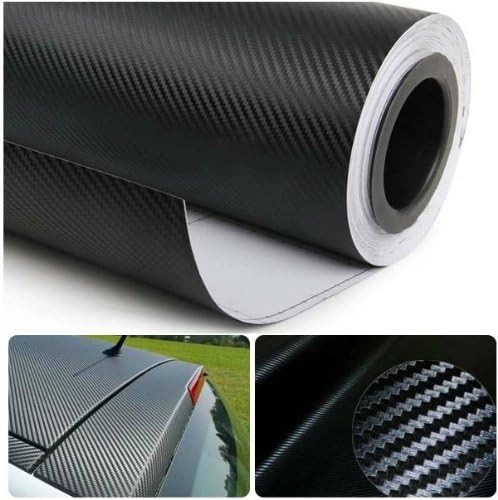 DIYAH 3D Black Carbon Fiber Film Twill Weave Vinyl Sheet Roll Wrap DIY Decals 12" X 60" (1FT X 5FT) - size: 12" X 60" / 1FT X 5FT