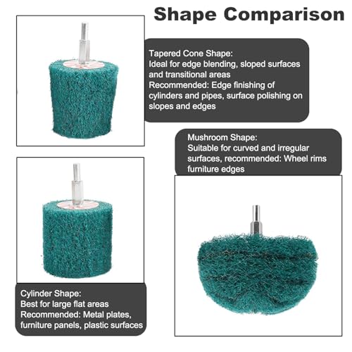 7 PCS Non Woven Abrasive Buffing Polishing Wheels Drill Attachment Set