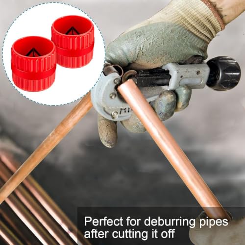 Pipe & Tube Deburring Reamer, Inner-Outer Chamfer Tool, Red