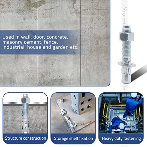 3/4 Concrete Anchors, 3/4 Wedge Anchors Bolts, 4-1/2" L, 10 Pcs - size: 3/4" x 4-1/2"