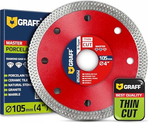 4 Inch Tile Blade for Angle Grinder 7/8 Arbor – Super Thin Diamond Saw Blade for Smooth Cutting Porcelain Ceramic Granite Marble Tile – Diamond Cutting Wheel for Hard Tile GRAFF - size: 4 Inch (105 mm) X-Type