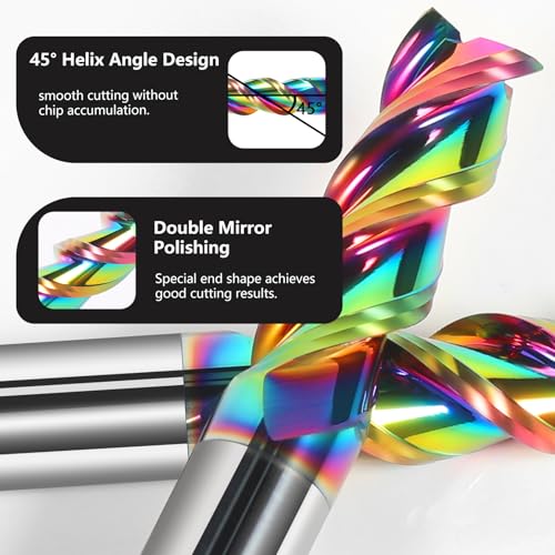3pcs 1/2" Tungsten Carbide End Mills for Aluminum & Copper Alloys - size: 1/2 in