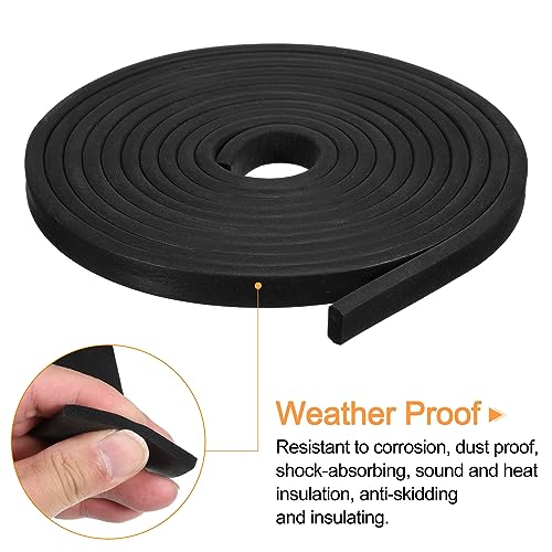 uxcell EPDM Rubber Foam Sheet Strip 3/16" T x 0.4" W x 8' L Rubber Sheet Rolls Weather Strip for DIY Gasket, Crafts, Insulation - size: 3/16" T x 0.4" W x 8' L