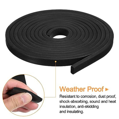 uxcell EPDM Rubber Foam Sheet Strip 3/16" T x 0.4" W x 8' L Rubber Sheet Rolls Weather Strip for DIY Gasket, Crafts, Insulation - size: 3/16" T x 0.4" W x 8' L