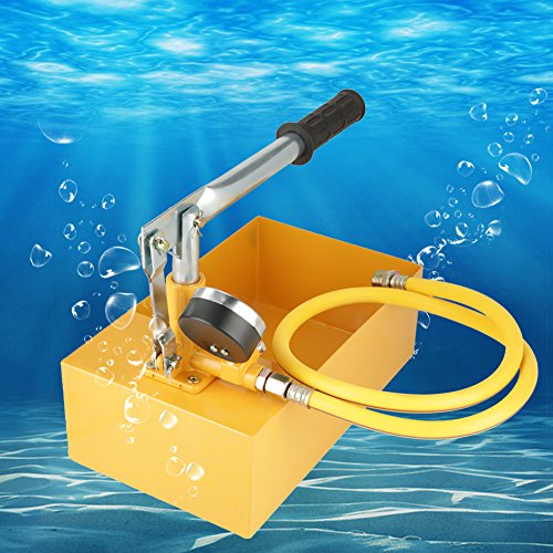 Focket Water Pump, 2.5MPa 2090g Manual Durable Hydraulic Yellow, Aluminum, Pipeline Tester Tool for Pressure Vessels, Pipes etc