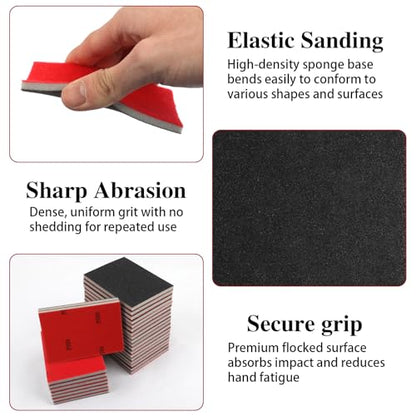 27 Pcs Sanding Sponge Block Pads, 320 Grit Fine Sandpaper Sand Paper - size: 320 Grits