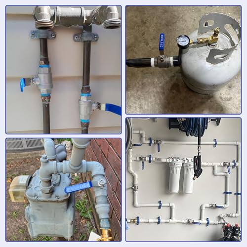 YADIAN 4 Pack Full Port Ball Valve 1/2 Inch - NPT Male x Female 304 Stainless Steel Heavy Duty Shut Off Valve with Locking Device for Water, Oil, and Gas, 1000WOG (1/2'' NPT, Pack of 4) - size: 1/2''